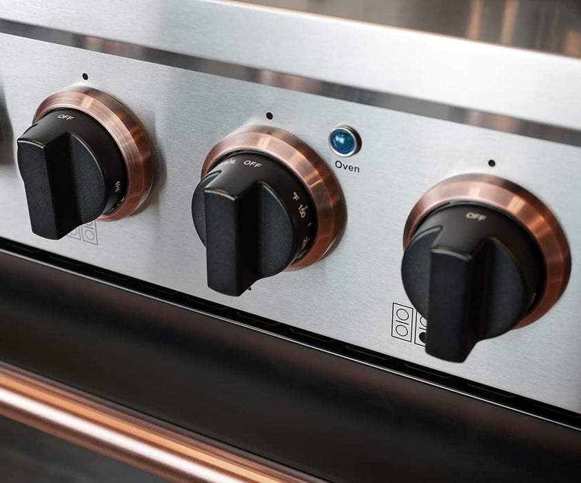 Kucht Signature 48-Inch 6.7 cu ft. Propane Gas Range with Black Door & Rose Gold Accents (KNG481/LP-K-ROSE)