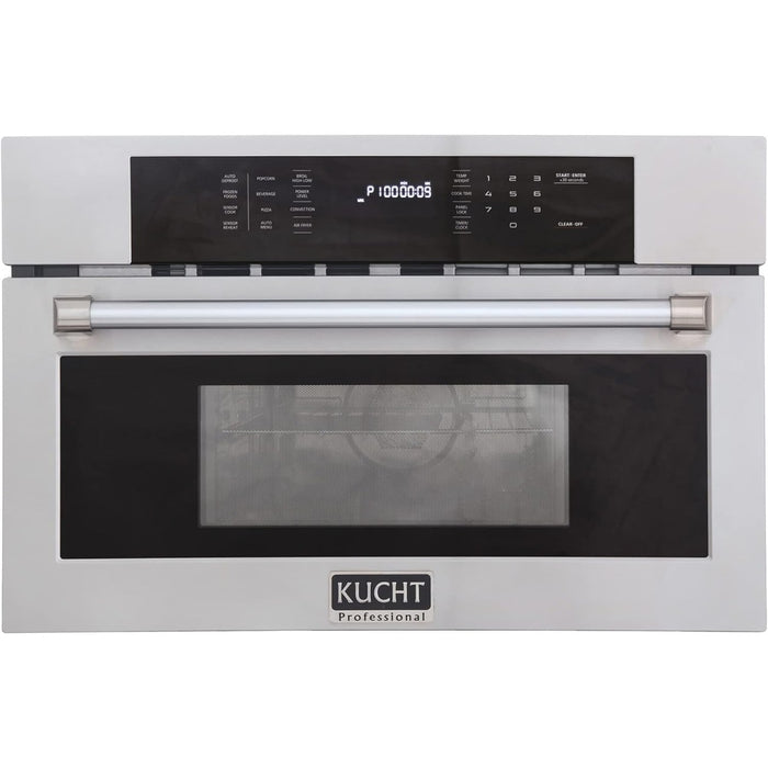 Kucht 5-Piece Appliance Package - 30-Inch Dual Fuel Range in Natural Gas, 36-Inch Refrigerator, Dishwasher, Microwave Wall Oven & Under Cabinet Range Hood in Stainless Steel