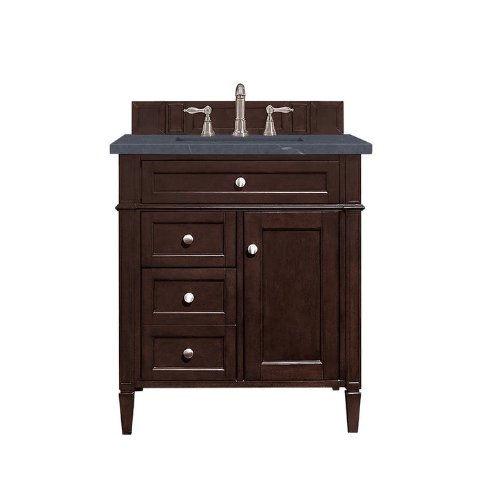 James Martin Vanities Brittany 30" Single Vanity, Burnished Mahogany w/ 3 CM Top