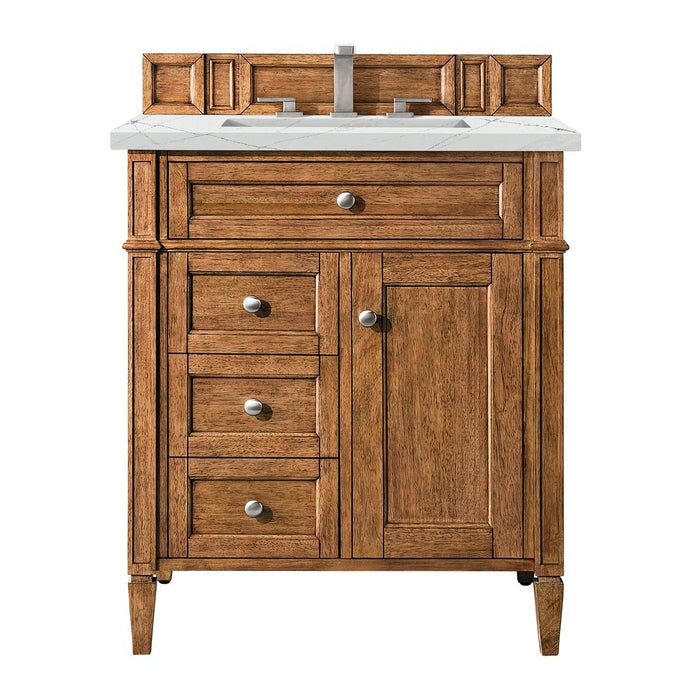 James Martin Vanities Brittany 30" Single Vanity, Saddle Brown w/ 3 CM Top