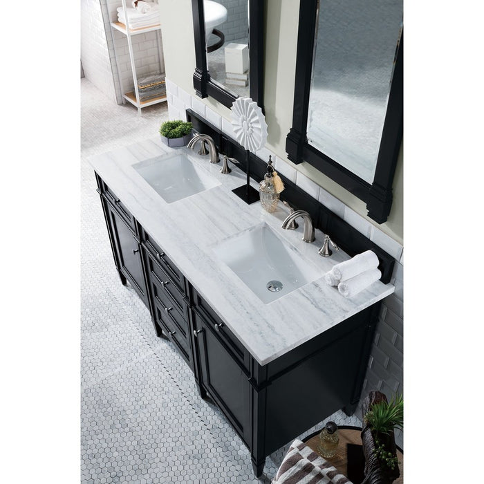 James Martin Vanities Brittany 60" Double Vanity, Black Onyx w/ 3 CM Top