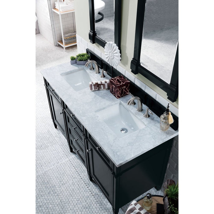 James Martin Vanities Brittany 60" Double Vanity, Black Onyx w/ 3 CM Top