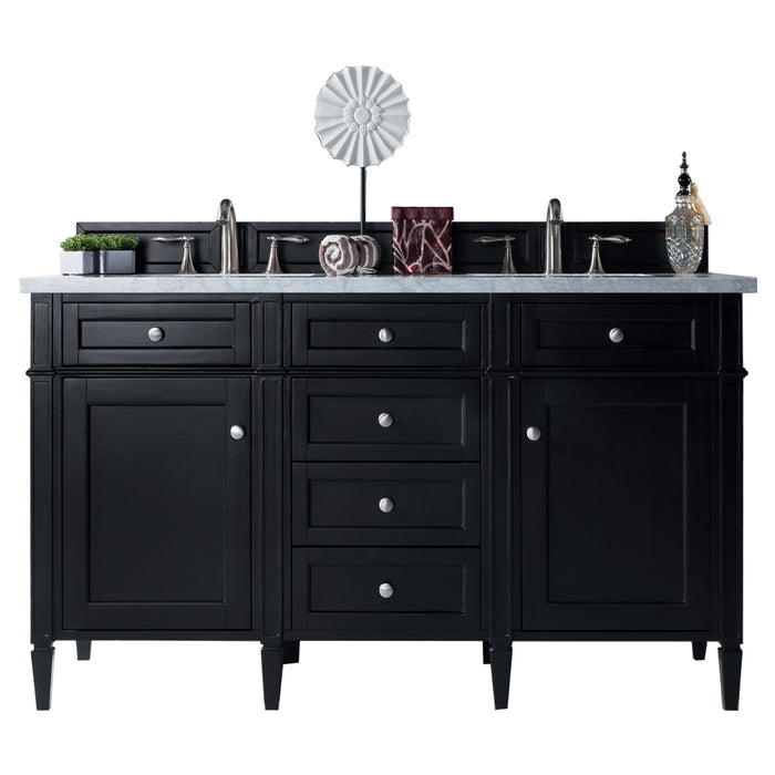 James Martin Vanities Brittany 60" Double Vanity, Black Onyx w/ 3 CM Top