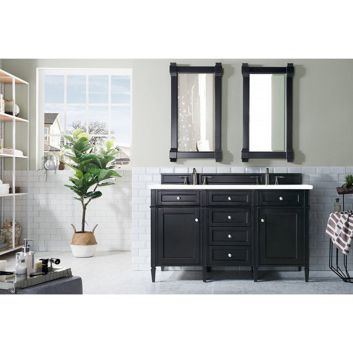 James Martin Vanities Brittany 60" Double Vanity, Black Onyx w/ 3 CM Top