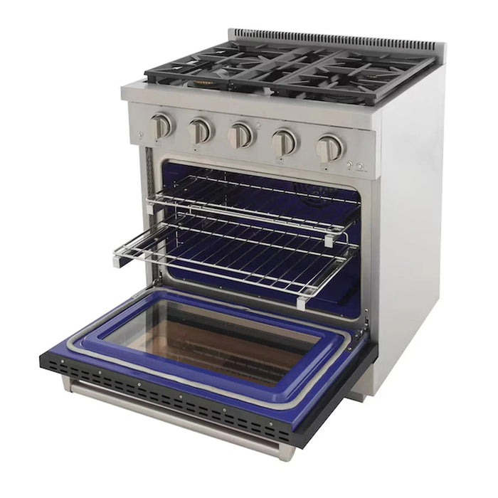 Kucht Professional 30-Inch 4.2 cu. ft. Gas Range in Cement Gray with Silver Accents (KFX300-GY)