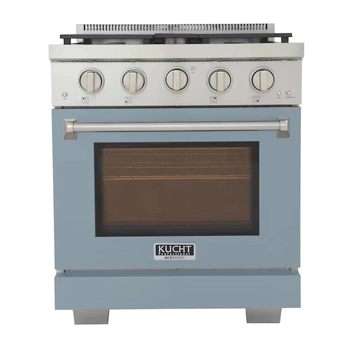 Kucht Professional 30-Inch 4.2 cu. ft. Gas Range in Light Blue with Silver Accents (KFX300-LB)