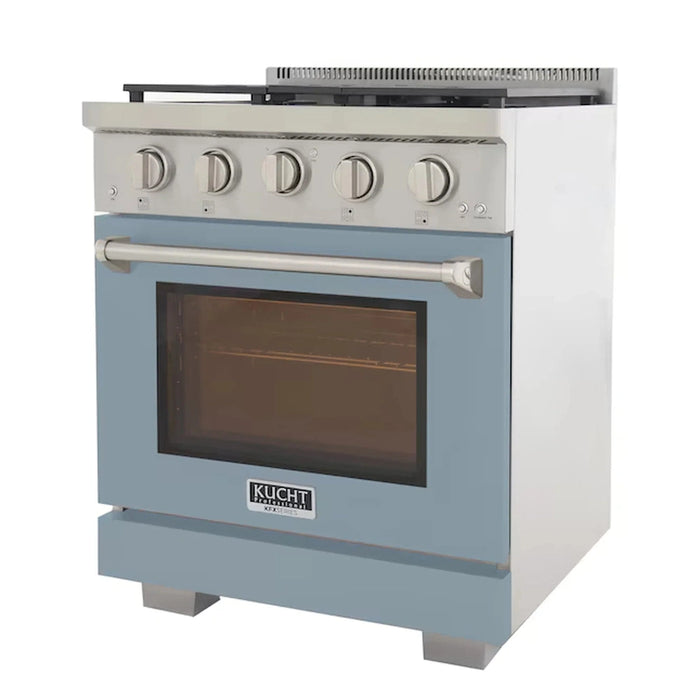 Kucht Professional 30-Inch 4.2 cu. ft. Gas Range in Light Blue with Silver Accents (KFX300-LB)