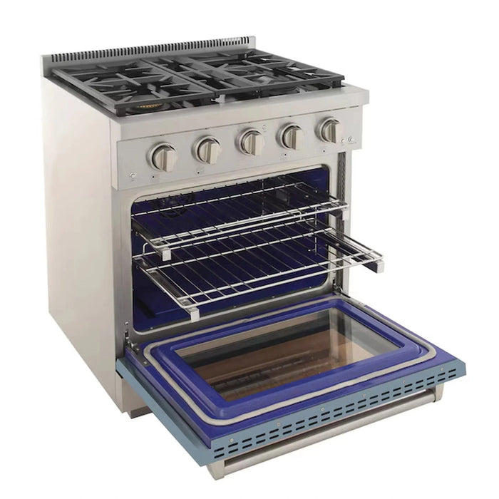 Kucht Professional 30-Inch 4.2 cu. ft. Gas Range in Light Blue with Silver Accents (KFX300-LB)