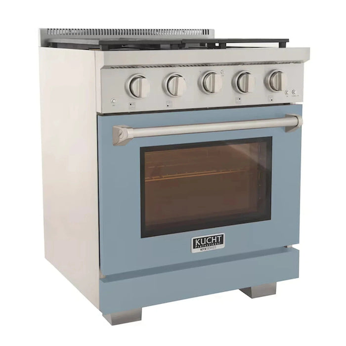 Kucht Professional 30-Inch 4.2 cu. ft. Propane Gas Range in Light Blue with Silver Accents (KFX300/LP-LB)