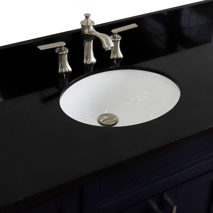 Bellaterra Home Terni  49" Single sink vanity in Blue finish with Black galaxy granite and oval sink