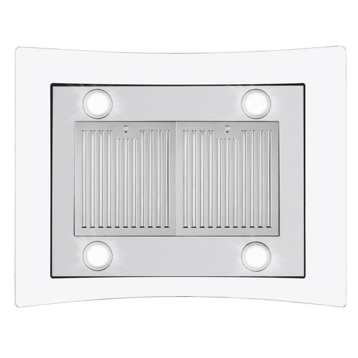 Cosmo 30" 380 CFM Convertible Island Range Hood with Glass Canopy and Digital Touch Controls, COS-668ICS750