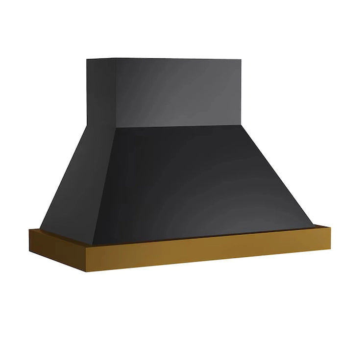 Kucht 48-Inch 800 CFM Ducted Wall Mount Range Hood in Dark Titanium Stainless Steel with Gold Accents (KRH48TG)