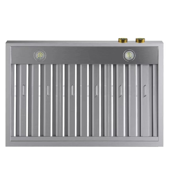 Kucht 36-Inch 900 CFM Ducted Wall Mount Range Hood in Stainless Steel with Gold Accents (KRH360-GL-C)