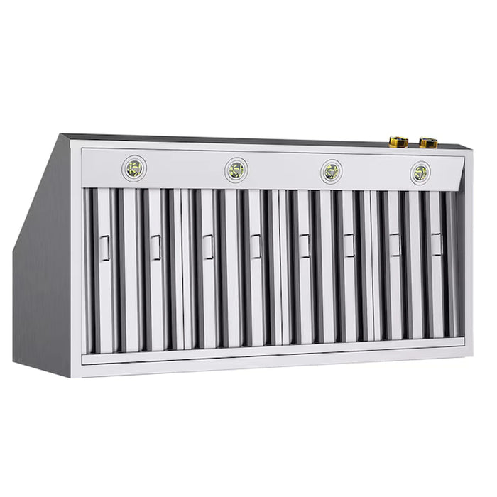 Kucht 48-Inch 1200 CFM Wall Mount Range Hood in Stainless Steel with Gold Accents (KRH480-GL-C)
