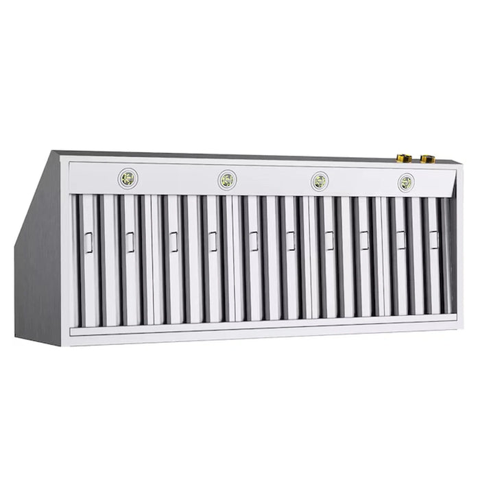 Kucht 60-Inch 1200 CFM Ducted Under Cabinet Range Hood in Stainless Steel with Gold Accents (KRH600-GL)