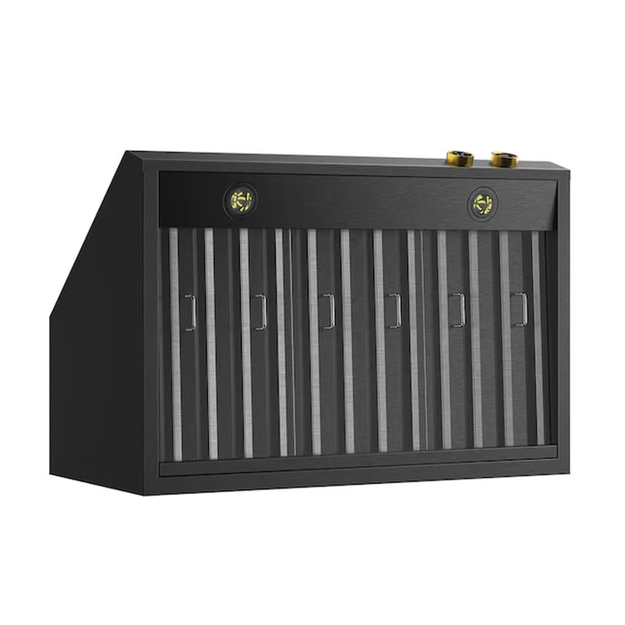 Kucht 36-Inch 900 CFM Ducted Under Cabinet Range Hood in Dark Titanium Stainless Steel with Gold Accents (KRHG360-GL)