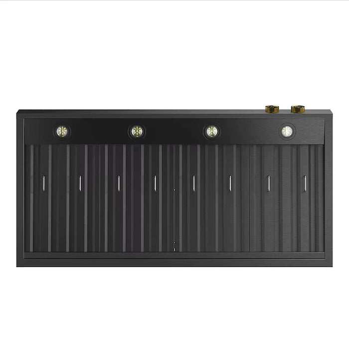 Kucht 48-Inch 1200 CFM Ducted Under Cabinet Range Hood in Dark Titanium Stainless Steel with Gold Accents (KRHG480-GL)