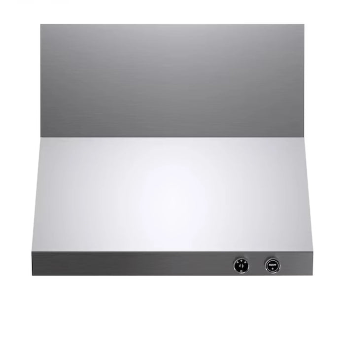 Kucht 4-Piece Appliance Package - 36-Inch Propane Gas Range with 5.2 Cu. Ft. Oven, 36-Inch Refrigerator, Dishwasher & Wall Mount Range Hood in Stainless Steel