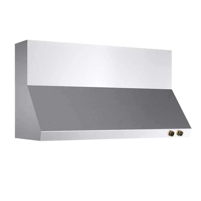 Kucht 60-Inch 1200 CFM Ducted Wall Mount Range Hood in Stainless Steel with Gold Accents (KRH600-GL-C)