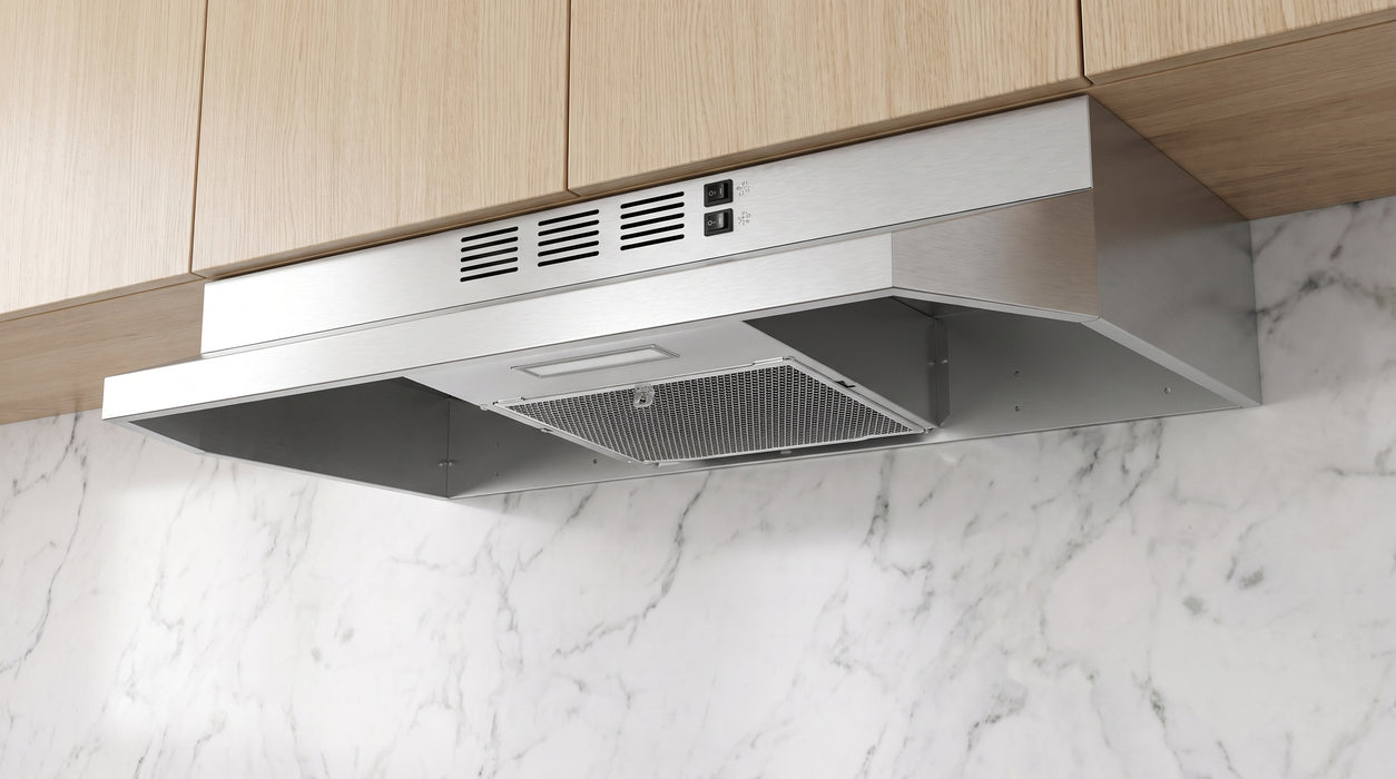 Forno Cappa 30-Inch Under Cabinet Range Hood, Stainless Steel, 200 CFM, Convertible, LED Lighting