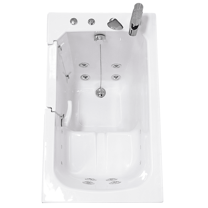 Ella's Bubbles's Bubbles Flow Acrylic Hydro Massage Walk in Tub 28"x48", Left Inward Swing Door, 2 Piece Fast Fill Faucet