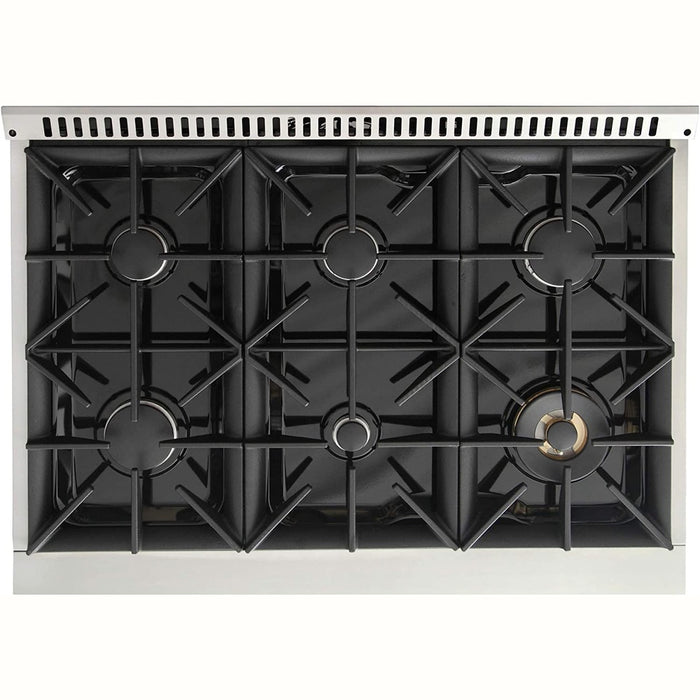 Kucht Signature 36" Gas Range in Stainless Steel with Black, Gold & Silver (KNG361-K-GOLD)