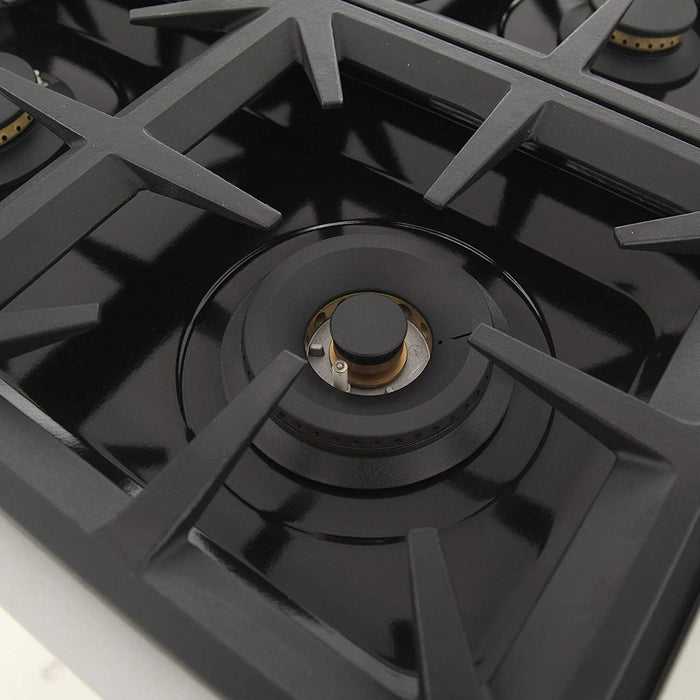 Kucht 36-Inch Propane Gas Range in Stainless Steel with Black Knob (KFX360/LP-K)