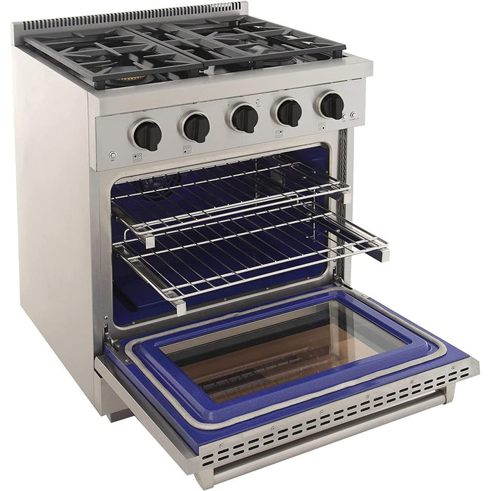 Kucht 30-Inch Propane Gas Range in Stainless Steel with Black Knob (KFX300/LP-K)
