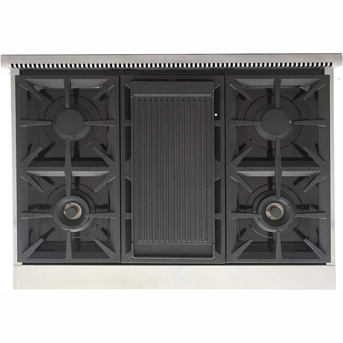 Kucht 36-Inch Propane Gas Range in Stainless Steel with Black Knob (KFX360/LP-K)