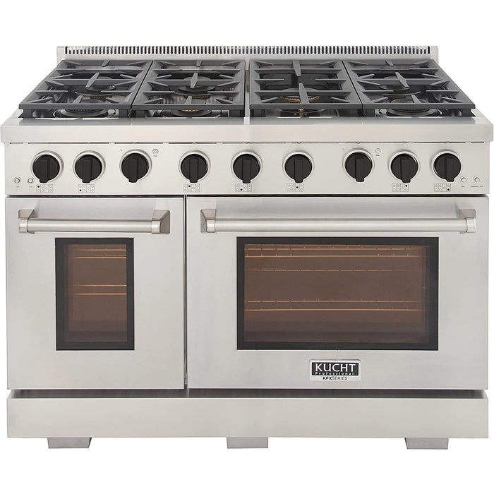 Kucht 48-Inch Gas Range in Stainless Steel with Black Knob (KFX480-K)