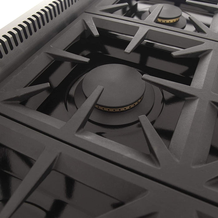 Kucht 36-Inch Gas Range in Stainless Steel with Black Knob (KFX360-K)