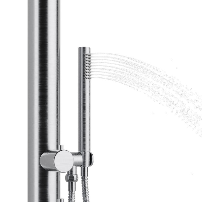 PULSE ShowerSpas Wave Outdoor Brushed Stainless Steel Shower