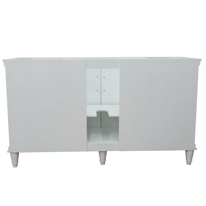 Bellaterra Home Forli 61" Single vanity in White finish with Black galaxy and round sink