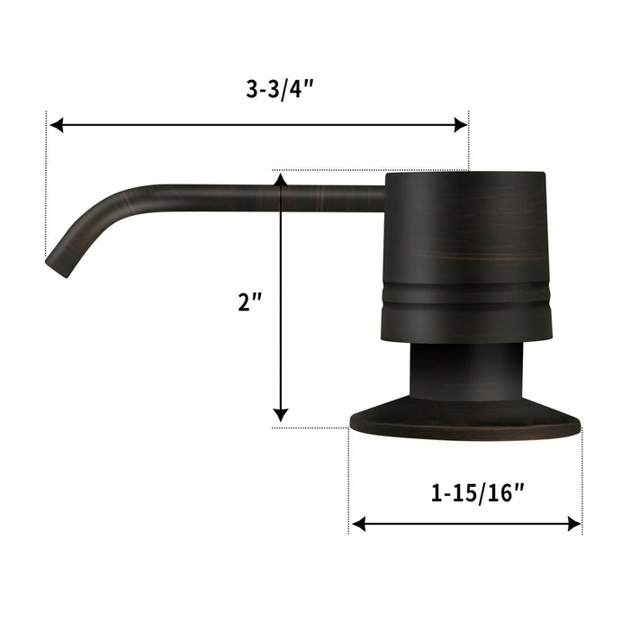 Built in Oil Rubbed Bronze Soap Dispenser Refill from Top with 17 OZ Bottle - AK81002ORB