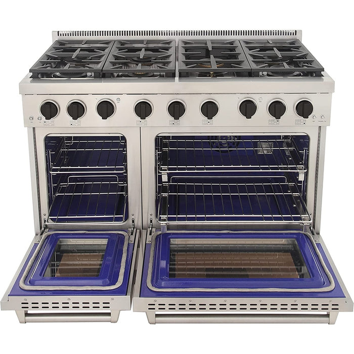 Kucht 48-Inch Propane Gas Range in Stainless Steel with Black Knob (KFX480/LP-K)