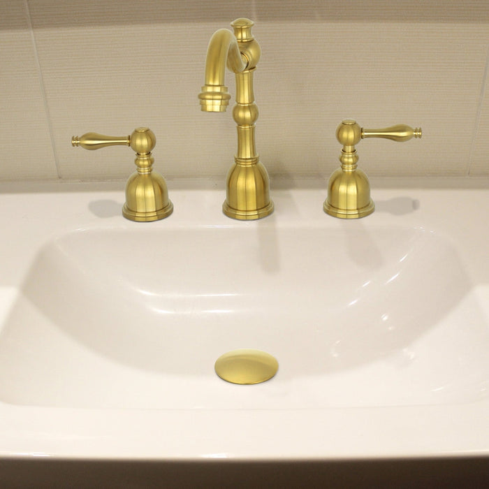 Brushed Gold Push Button Bathroom Sink Drain Stopper Without Overflow - AK82001BTG