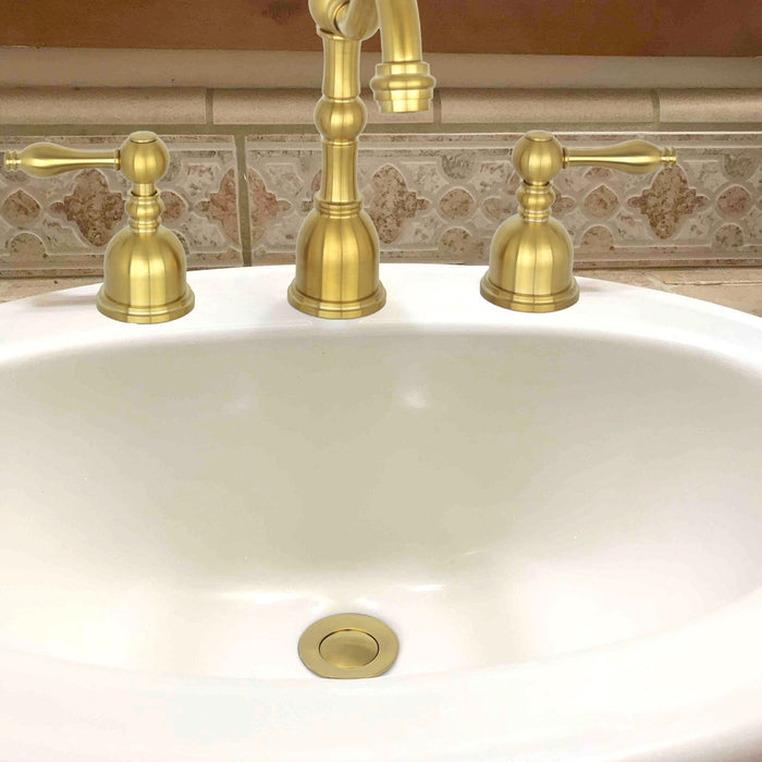 Brushed Gold Pop up Drain Stopper With Overflow - AK82003BTG