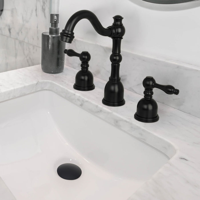 Matte Black Pop up Drain Stopper With Overflow - AK82011MB