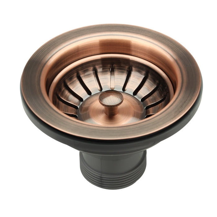 Antique Copper Kitchen Sink Stopper Replacement for 3-1/2 Inch Standard Strainer Drain - AK82102AC