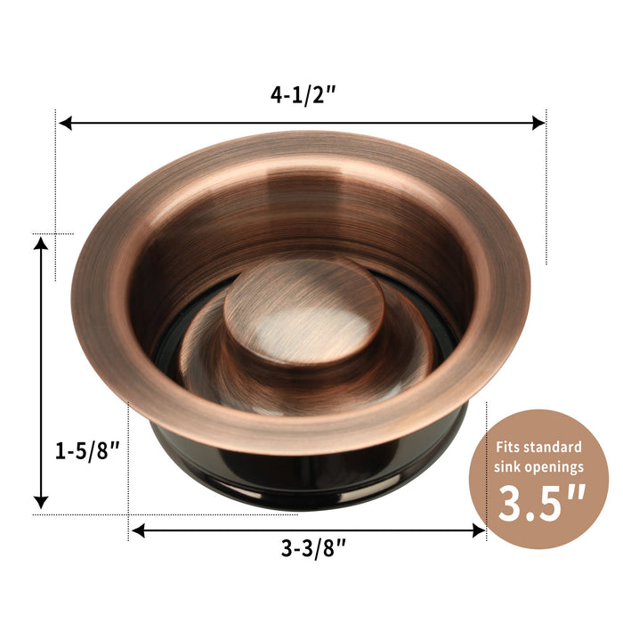 Antique Copper Kitchen Sink Garbage Disposal Flange Stopper - AK82201AC