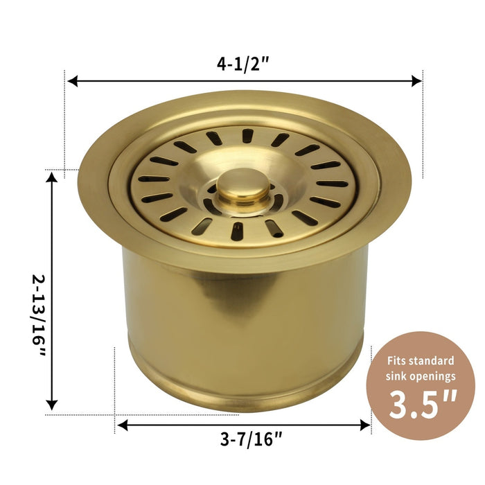 Brushed Gold Kitchen Sink Garbage Disposal Flange Stopper - AK82202BTG
