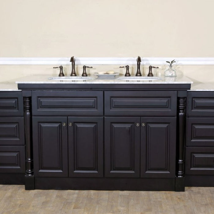 Bellaterra Home 93 in Double sink vanity-dark mahogany