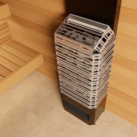 Saunum Air 10 Sauna Heater - Air Series, 9.6kW Sauna Heater w/ Climate Equalizer-Sauna Heater-Saunum-Nordic Black/Anthracite Grey (Stainless cage body)-Nordica Sauna