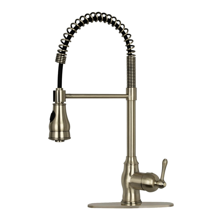 Copper Pre-Rinse Spring Kitchen Faucet, Single Level Solid Brass Kitchen Sink Faucets with Pull Down Sprayer - AK96518C