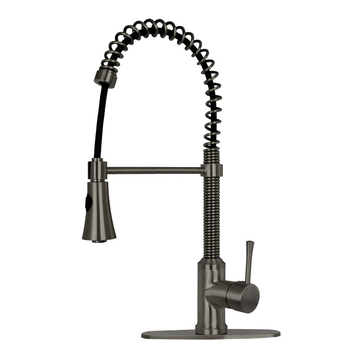 Copper Pre-Rinse Spring Kitchen Faucet, Single Level Solid Brass Kitchen Sink Faucets with Pull Down Sprayer - AK96565C