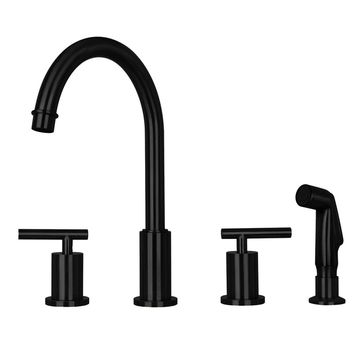 Two-Handles Copper Widespread Kitchen Faucet with Plastic Side Sprayer - AK96866N1