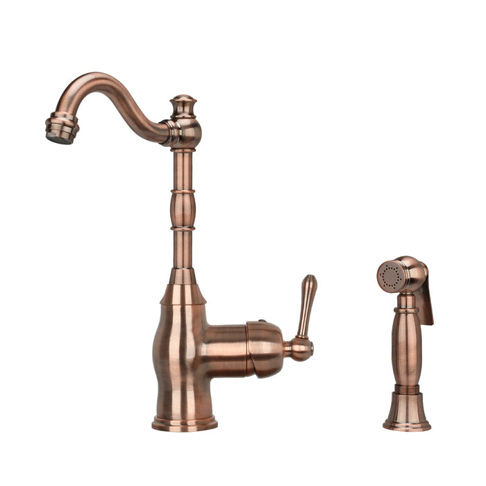 One-Handle Copper Widespread Kitchen Faucet with Side Sprayer - AK96918C