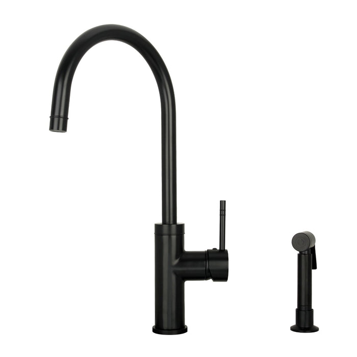 One-Handle Copper Widespread Kitchen Faucet with Side Sprayer-AK96966C