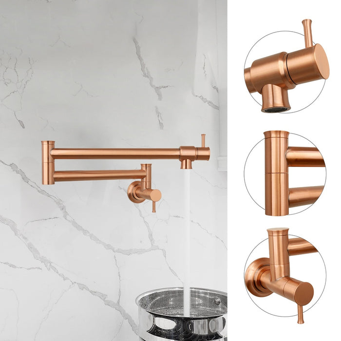 Copper Pot Filler Kitchen Faucet Wall-Mounted - AK98266-C
