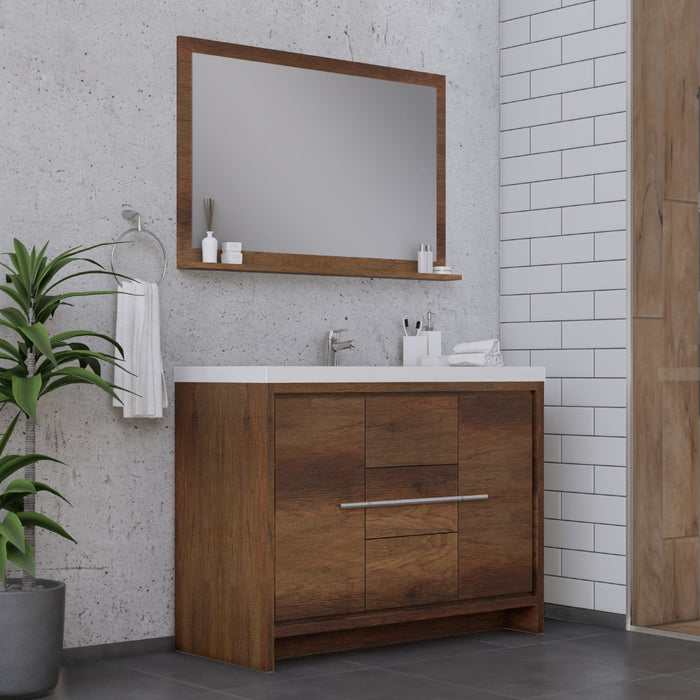 Sortino 48" Modern Bathroom Vanity in Rosewood